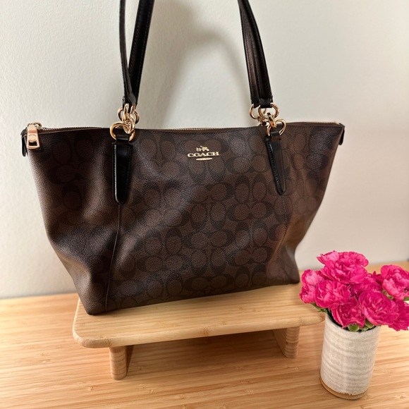 Coach Signature Brown Ava Tote Bag - Picture 13 of 16